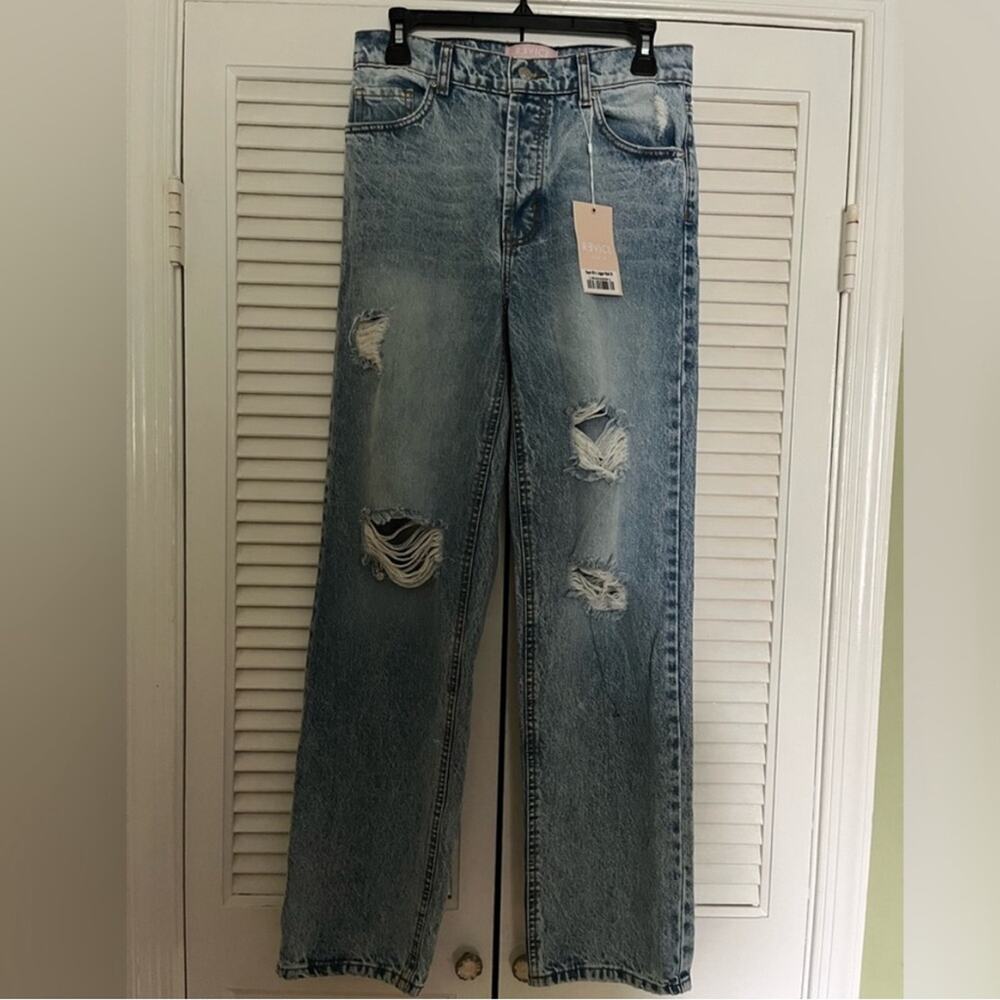 NWT REVICE Denim Super 80s Jeans Jagger Wash Distressed Mom High Waist Sz 26